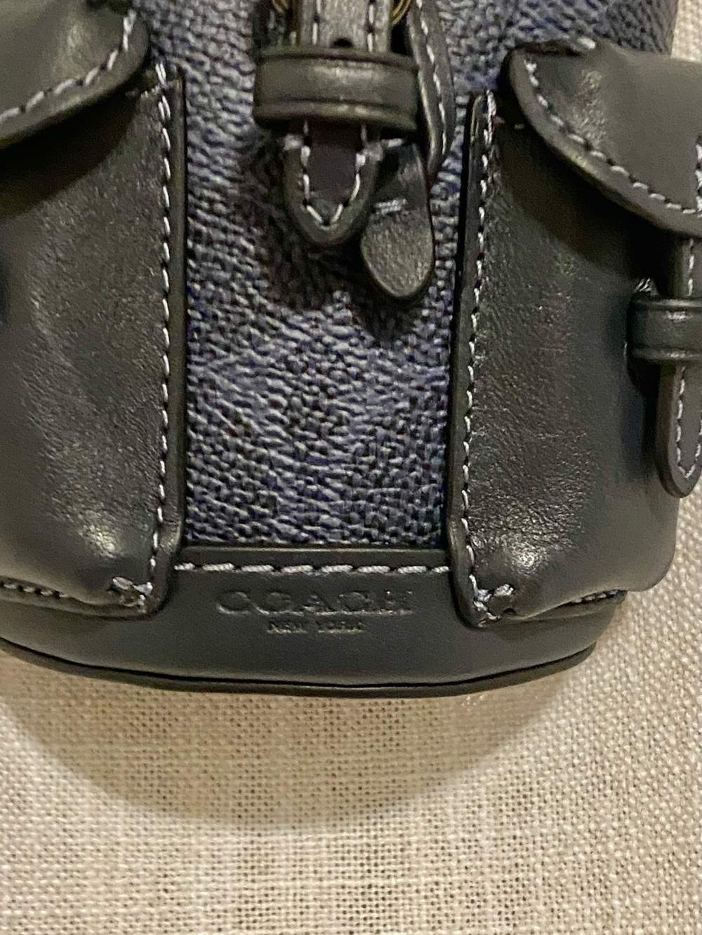 Coach Navy Mini Backpack Bag Charm - Picture 8 of 8